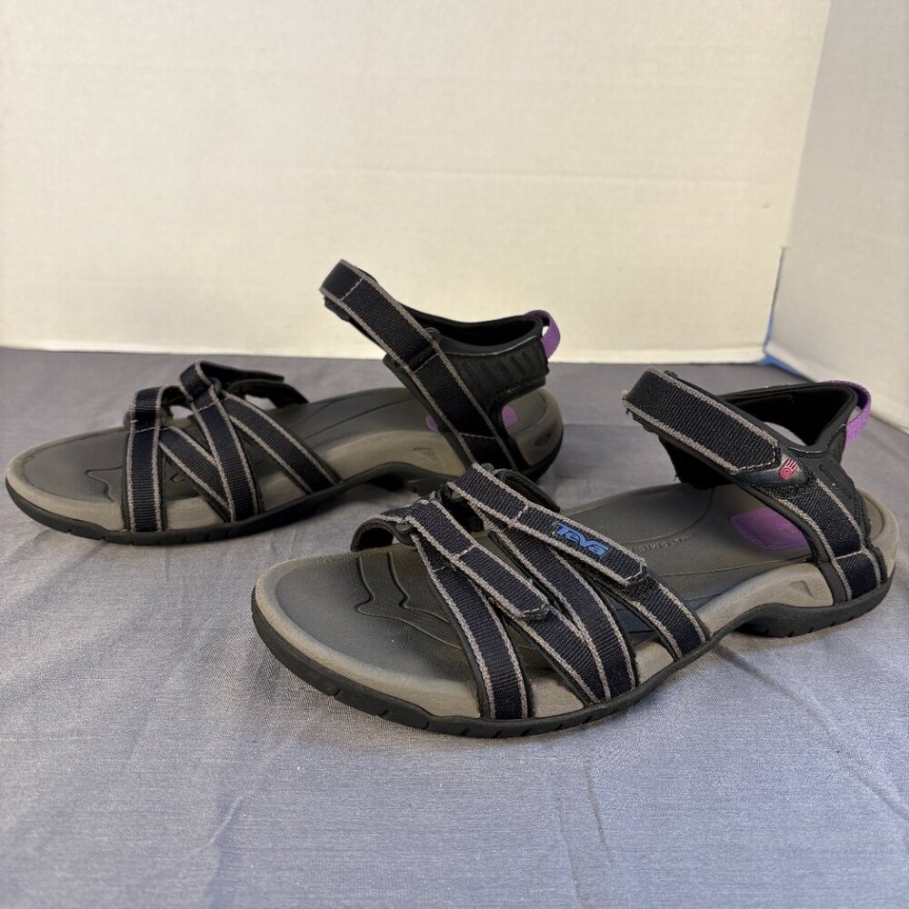 Teva Tirra Sandals Womens 8 Black Purple Hiking Sandals